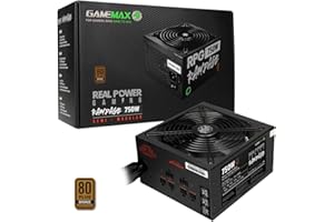 GameMax 750W Rampage Power Supply (No Power Cable inc.), Semi-Modular, APFC, Japanese Tk Main Capacitor, 80 Plus Bronze, 88% Efficiency, 14cm Cooling Fan, Real Power Gaming | Black