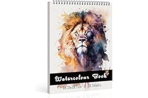 Tuaeccki Carta per Acquerello A4 Acquarelli Pittura ad Acquerello Disegno con Acquarello con 30 Fogli Carta per Acquerelli di Acquerello per Pittura Scrittura a Mano e Progetti Artistici