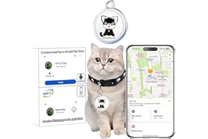 UPVEN GPS Tracker for Cats-Cat Tracker Collar-Market Leading Pet GPS Location Tracker | No Charging Required | No Monthly Fee | Waterproof | Works with Any Collar (Android and iOS Universal)