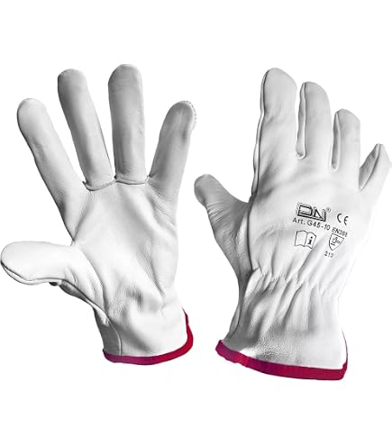 Guanti Lavoro Pelle Fiore Vitello Bianchi Taglia 10 Conf. 12 Paia