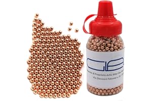 Glac Store® Balles en acier revêtement cuivré calibre 4,5 mm Airsoft poids 0,33 g anti-corrosion (1500 pièces dans la fiole )