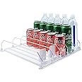 SZNLZQ Drink Organizer for Fridge-White Automatic Pusher Glide,12oz 16oz 20oz-Soda Dispenser for Fridge-Holds up to 25 Cans
