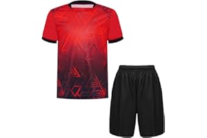 TSSOE Ensemble Vêtements Football Enfant Garçon Manches Courtes Maillot de Foot France Shorty Sport Survêtement 5-14 Ans