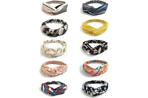 DRESHOW 10 Stück Damen Boho Stirnbänder Kopfband Haarband Elastische Weiche Stirnband Niedlich Haarschmuck