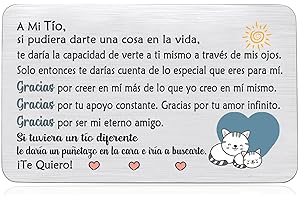 FCZIVA Tío Billetera Insertar Tarjeta Cumpleaños Tarjetas de Felicitación Día del Padre Tío Aprecian Regalo Grabado Tarjeta de Bolsillo Acción Gracias Recordatorio Regalo Navidad Recuerdo de Sobrina Sobrino