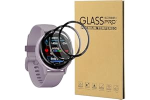 KZIOACSH 3 Pack Screen Protector for Garmin Vivoactive 5, 3D Curved Edge Transparent Protective Film Full Coverage Flexible Soft PET Anti-Fingerprint Anti-Scratch Bubble Free Screen Guard Film