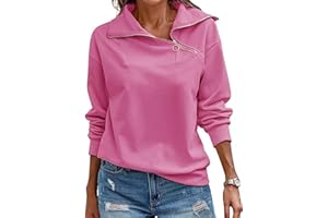 KEBORUILA Pullover Damen Stehkragen Langarm und 1/4 Ausschnitt mit Reißverschluss Frühling Herbst Sweatshirt Oberteile Top