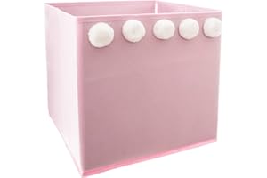 ATMOSPHERA CREATEUR D'INTERIEUR Cestino per bambini con pompons rosa 29x29cm