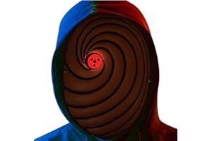 Funjoyz Uchihaas MáScara de Halloween Obitoos,MáScara De Terror Led, 3 Efectos de Luz,MáScara de Halloween Universal Para Adultos Hombres Mujeres Carnaval DíA Del Mascarada Cosplay,A2