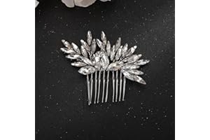 Deniferymakeup Women Dainty Simple Full Rhinestone Hair Comb Bride Wedding Hair Comb Bridal Hair Accessories Shiny Rhinestones Bridal Side Hair Combs for Women and Girls (Silver)