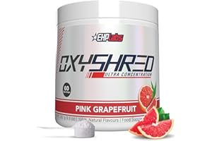 EHP Labs OxyShred Pre Workout Powder & Shredding Supplement - Preworkout Powder with L Glutamine & Acetyl L Carnitine, Energy Boost Drink - Pink Grapefruit, 60 Servings