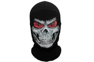 WTACTFUL Skeleton Skull Balaclava Ghost Death Masks Halloween Costume Cosplay Warmer Full Face Mask for Cycling Motorcycle Ski Outdoor Sport