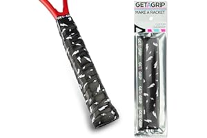 GET A GRIP - Custom Tennis Racket Grip Tape - Anti-Slip/Quick-Drying Tennis Overgrips - Precut Badminton Racket Grip with Finishing Tape - Squash Racket Grip Tapes