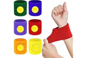 GmeDhc Polsino da Tennis Colorato, 6 Pezzi Assorbisudore in Cotone Morbido per Sport, Palestra, Corsa, Esercizio