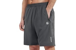 HIFEOS Shorts Herren Sporthose Herren Kurz Schnelltrockende Kurze Hosen Herren Laufhose Herren Kurz mit Reißverschlusstasche Trainingshose Jogginghose Herren Kurz