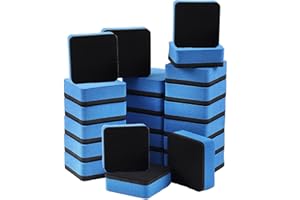 WILSONZIN Whiteboard Schwamm 24stk Whiteboard LöScher Magnettafel LöScher Reiniger Wave Whiteboard Radierer FüR Schule, PräSentationen, BüRoarbeit，Whiteboards, Notiztafeln, Flipcharts, SchaukäSten,Blau