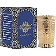 INDIAN ART VILLA Pure Brass Glass Tumbler with Hammered Beeded Design, for Drinking Serving Water, Yoga & Ayurveda, Volume-300 ML, 1 Piece