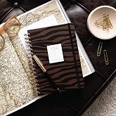 PAPERORA Spiralli S&uuml;resiz Planlayıcı Ajanda Kahverengi Zebra- 15x21