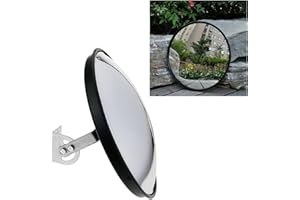 Lusterko panoramiczne 30 cm, wypukłe lustro drogowe: HOMURY lustro do ruchu drogowego, lustro bezpieczeństwa, szeroki kąt widzenia 230°, do wjazdów, magazynów, garaży i biur, do użytku na zewnątrz i