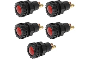 ECSiNG 5pcs Voyant d'avertissement Panneau de Tableau Bord de Voiture Lampe Rouge 12 V/24V M16 Voyant de Fil Voyant d'avertissement Tableau de Bord Automobile