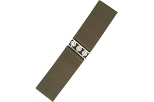 Ro Rox Cintura Donna Larga Elastica in Vita Stile Retrò Vintage – Cintura Stretch per Abiti, Anni 50 – Fibbia Argento o Oro