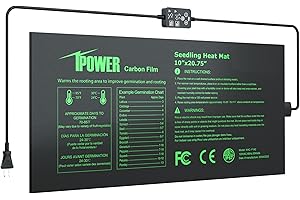 iPower Seedling Mat for Plants with Dual Digital Temperature Controller, MET Certified Heating Pad, 10" x 20.75", Black