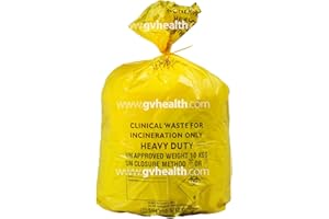 GV HEALTH 90L Large Yellow Heavy Duty Clinical Waste Bags 10kg (100 Bags / 4 rolls of 25) YRCP2810