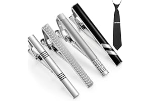 Banjiabb 4 Stck Herren Krawattennadel, Silber, Edelstahl, Klassisch, Hochzeit, Party, Geschenk