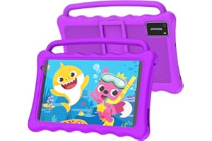 TIBUTA BYYBUO Tablet per Bambini, Tablet Android13 da 10,1 Pollici per Bambini, 32GB ROM 5000mAh, Tablet per Bambini con Bluetooth, WiFi, Controllo Parentale, Doppia Fotocamera, Custodia Antiurto (Viola)