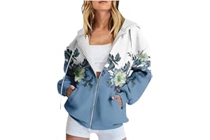 SCBFDI Veste Femme Chic Et Elegant, Scrub Jackets For Woman Sweat à Capuche Zippé Oversize Adolescente Fall Sweatshirts Décontractés avec Poches Vêtements Y2K