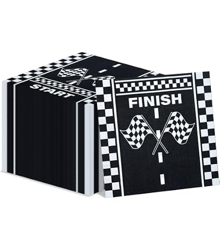 60 Tovaglioli Di Carta A Scacchi Bianchi E Neri Con Bandiera F1 – Perfetti Per Feste A Tema Corsa, Compleanni Adolescenti, Decorazioni E Bomboniere Da Pilota - 4