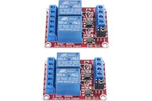 AEDIKO 2pcs DC 5V Relay Module 2 Channel Relay Switch with Optocoupler Isolation High/Low Level Trigger