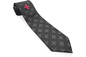 THE MASONIC COLLECTION - Polyester Black Woven Tie - With Knights Templar KT - Jacquard Woven - Freemason Gifts for Men