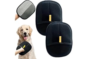 kinoco Pet Hair Removal Gloves, 2-Pack, Electrostatic Washable Gloves for Dogs and Cats, Reusable Fur Remover for Furniture and Car Seats