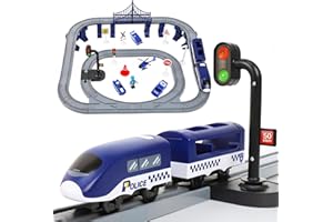 LZDMY Eisenbahn Kinder Elektrisch Autorennbahn Set Spielzeug, 67 PCS Kinderspielzeug Zug Kompatibel mit Brio-Schienen Weihnacht Ostern Geburtstag Neues Jahr Geschenk für 3 4 5 Jahre Jungen Mädchen