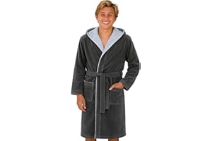 Morgenstern Płaszcz kąpielowy dla dzieci i nastolatków z kapturem z bawełny