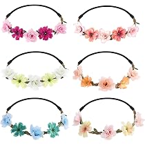 Blumen Haarreif Mit Blütenmix – Verstellbar, Für Hochzeit & Party – Größe Ca. 18x17 Cm