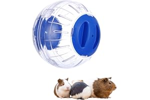 HLJS Transparent Hamster Ball,Pet Running Ball, Large Exercise Ball for Small Animal with Toy Relieves Boredom and Increases Activity (Blue)