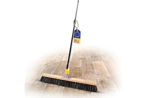 ‎NOVALIV Novaliv Saalbesen mit Rosshaarmischung I 60cm mit Teleskopstiel I weiche Borsten Kehrbesen Hofbesen Feinstaubbesen