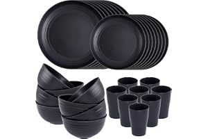KAHEIGN 32 st set i plast, 8 set okrossbara middagsserviser inkluderar 8 st 25 cm middagstallrikar, 8 st 20 cm salladstallrik