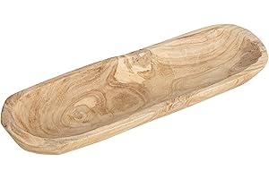 Creative Co-Op Paulownia Wood Oval Bowl | Brown | 22.75" L x 6" W x 3.25" H |
