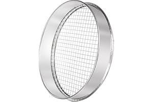 Suwimut Soil Sifter for Gardening, 12 Inch Large Stainless Steel Soil Sieve with 0.39 Inch Mesh, Garden Sifting Screen for Dirt, Sand, Rock, Filtration, Compost and Bonsai