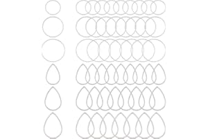 UNICRAFTALE Environ 60 pièces 3 Tailles Anneaux de Liaison 304 Anneaux en Acier Inoxydable et Connecteurs en Forme de Larme Connecteurs de Cadres de Formes Mixtes pour Bijoux, Couleur Inoxydable