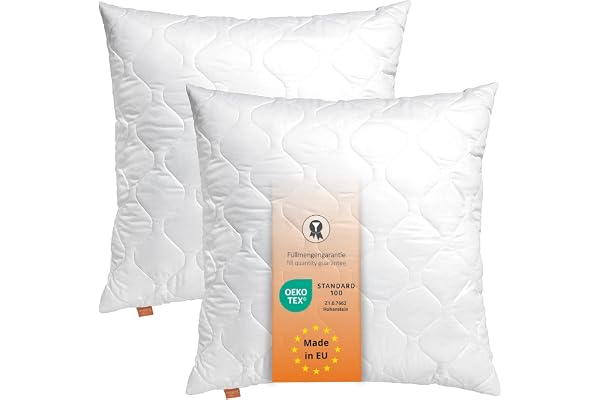 sleepling Uppsättning av 2 kuddar 30 x 30 cm, soffkuddar, kuddfyllning, dekorativa kuddar för allergiker, dekorativa kuddar fyllning 30 x 30, Ökotex, tvättbar upp till 60 grader, tillverkad i EU
