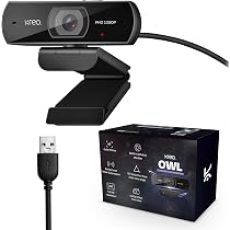 Kreo Owl Full HD 1080P 60 FPS Webcam with Auto-Focus and Built-in ...