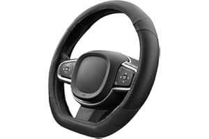 ‎UPGRADE4CARS Upgrade4cars Pokrowiec na kierownicę w kształcie litery D, w kolorze czarnym, uniwersalny pokrowiec na kierownicę na lato i zimę, akcesoria samochodowe, dekoracja wnętrza