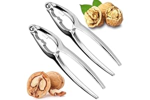 Amebleak 2 Stücke Nussknacker Walnüsse Edelstahl Nutcracker Nusszange Nüsse Nussknacker Multifunktional Griff Edelstahl Nußknacker für Walnuss Haselnuss Pekannuss Meeresfrücht Mandeln