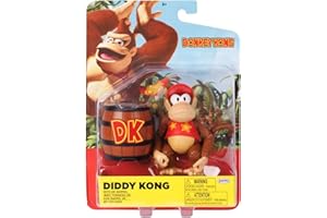 Nintendo World of Super Mario 2023 - Action figure di Donkey Kong con banane (Diddy Kong con canna DKK)