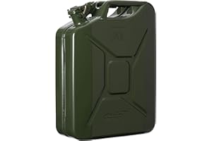 1x Oxid7® Tanica per carburante in metallo 20 Litri | Benzina, diesel & bioetanolo | Tanica di carburante da 20 litri | Con omologazione ONU ecertificazione TÜV Rheinland [Verde Oliva]