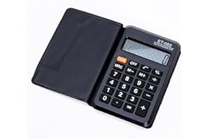 SEIWEI Mini Pocket Calculator, 8-Digit Office Compact Pocket Calculator with PU Leather Cover and Button Battery for School Office Use